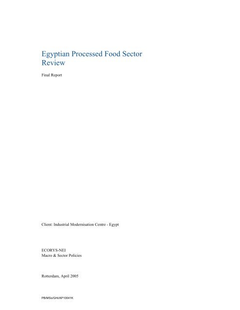 Egyptian Processed Food Sector Review - IMC