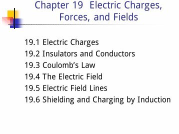 Chapter 19 Electric Charges, Forces, and Fields