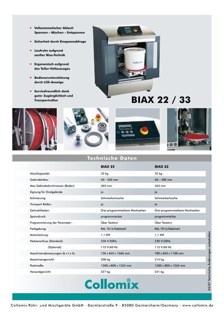 BIAX 22/33 - Collomix