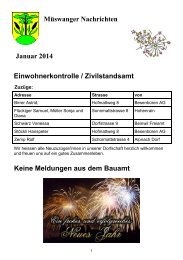 Müswanger Nachrichten Januar 2014 Einwohnerkontrolle ...