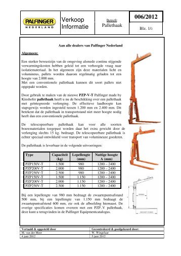 Verkoop Informatie 006/2012 - Palfinger