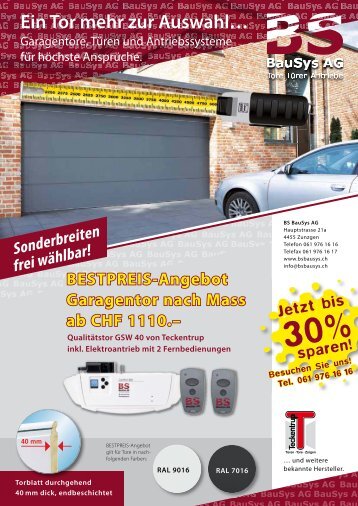 PDF Garagentore und Haustüren - BS BauSys AG