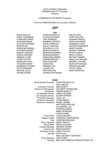Complete cast and crew list. - Desperate Optimists