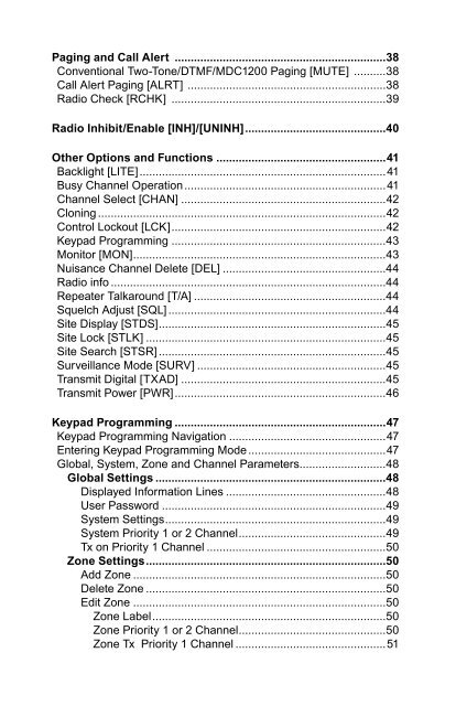 Contents Contents - RELM Wireless