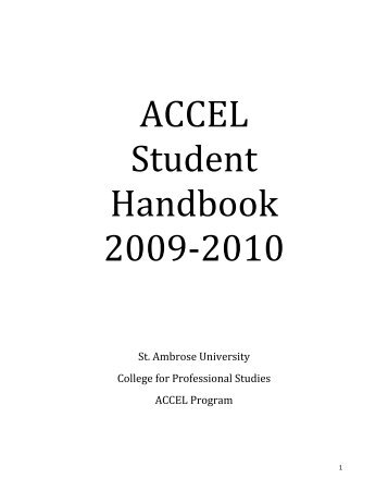 ACCEL Student Handbook 2009‐2010 - St. Ambrose University