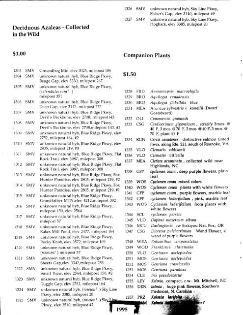 Seed List 1995