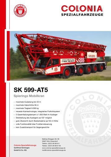 Spierings Mobilkran SK 599-AT5 - COLONIA Spezialfahrzeuge