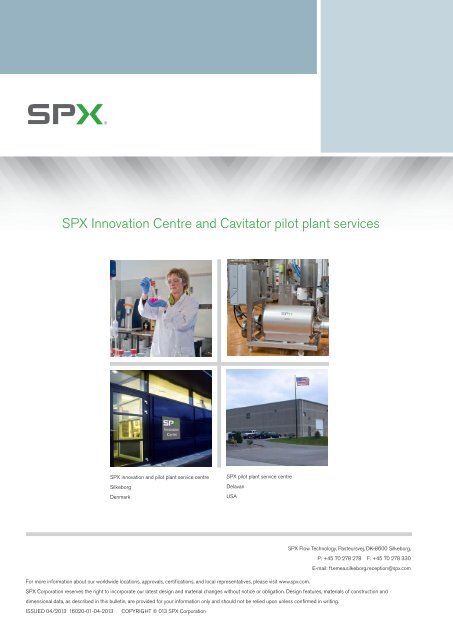 APV Cavitator Technology in Food and Beverage Processing - SPX