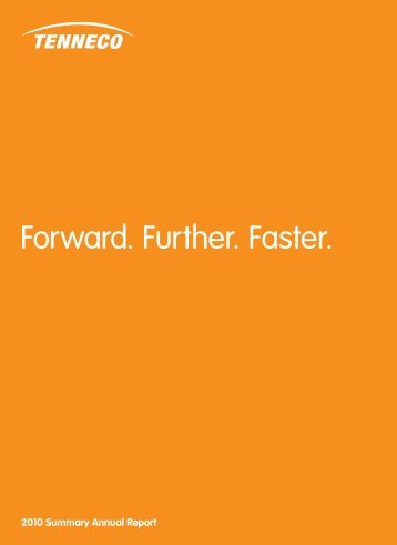 Forward. Further. Faster. - Tenneco Inc.