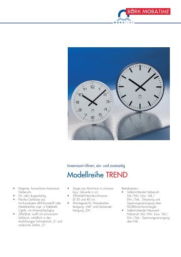 Innenraumuhr TREND - BÃ¼rk Mobatime GmbH