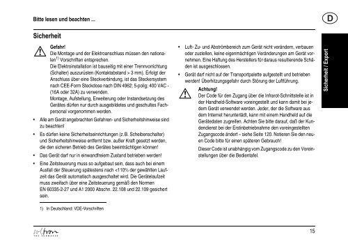 GEBRAUCHSANWEISUNG OPERATING INSTRUCTIONS