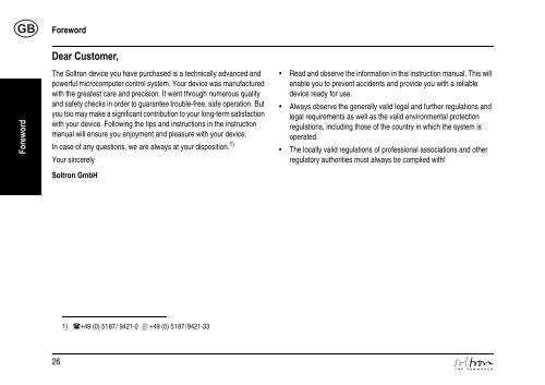 GEBRAUCHSANWEISUNG OPERATING INSTRUCTIONS