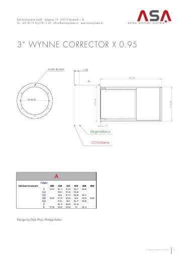 3â WYNNE CORRECTOR X 0.95 - Astro Systeme Austria