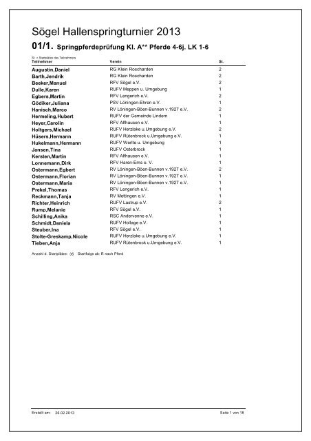 01/1. - Turnierdienst Brinkmann