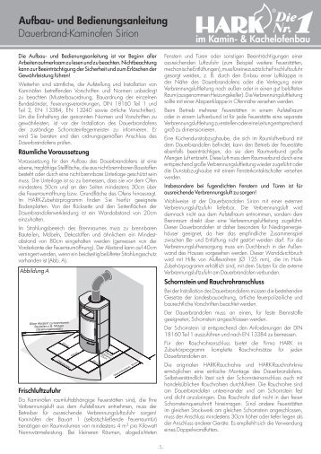 Dauerbrand-Kaminofen Sirion Aufbau- und ... - Hark