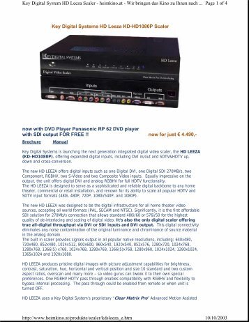 Key Digital Systems HD Leeza KD-HD1080P Scaler now with DVD ...