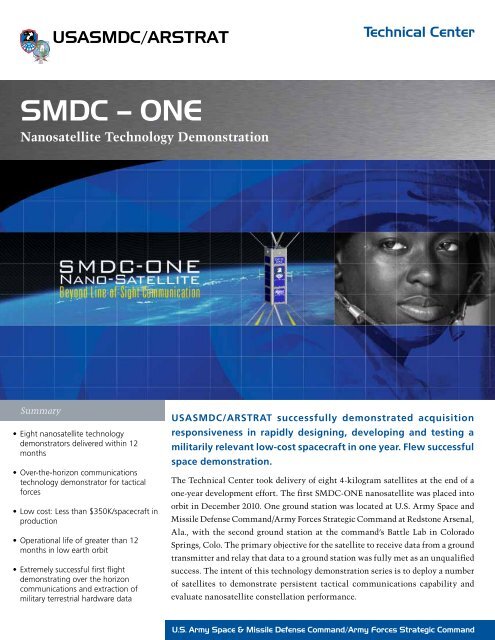 SMDC – ONE - Space and Missile Defense Command - U.S. Army