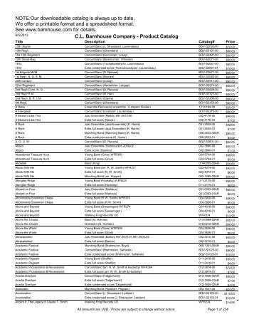 Product Catalog - CL Barnhouse Company