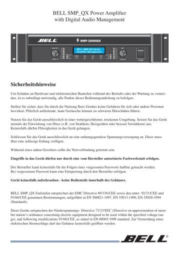 SMP-QX Power Amplifiers w/Audio Management - Bell Audio