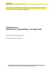 Tobias Portschy: Denkschrift zur âZigeunerfrageâ vom August 1938