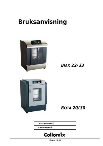 Bruksanvisning BIAX 22/33 ROTA 20/30 - Collomix