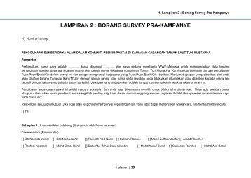 lampiran 2 : borang survey pra-kampanye - RarePlanet