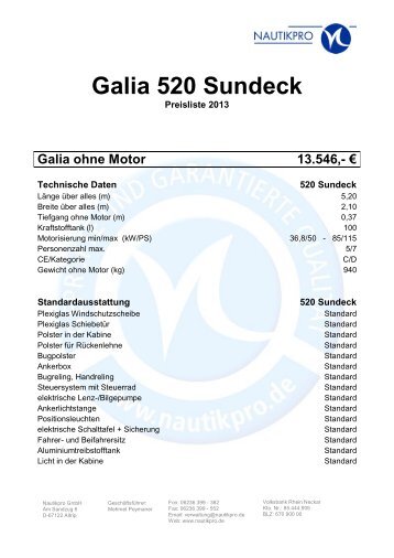 Galia 520 Sundeck