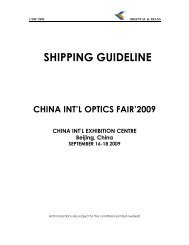 SHIPPING GUIDELINE - The China International Optics Fair