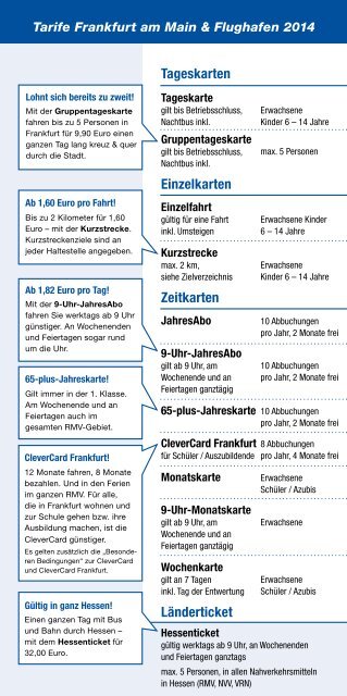 In Frankfurt unterwegs 2014 - Broschüre (PDF, 2.0 MB) - traffiQ