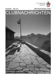 CLUBNACHRICHTEN - SAC Sektion Baselland