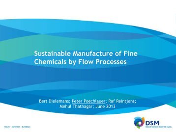 Sustainable Manufacture of Fine Chemicals by ... - Chemspec Events