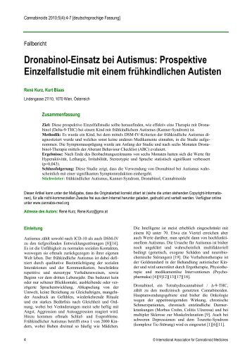 Dronabinol-Einsatz bei Autismus - International Association for ...