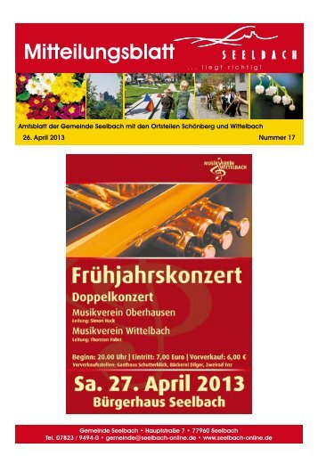 26. April 2013 Nummer 17 - seelbach-online