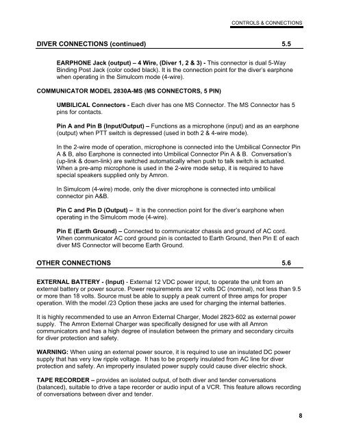Instruction Manual - DECA | Diving Equipment Company of America