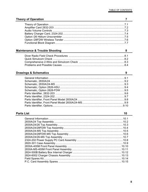Instruction Manual - DECA | Diving Equipment Company of America