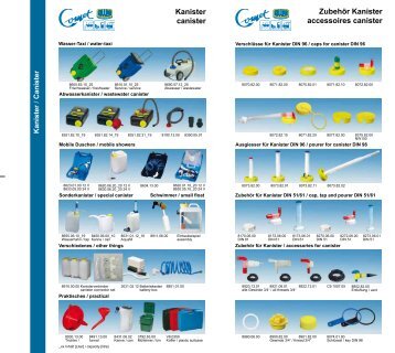 Produktübersicht Kanister - COMET-PUMPEN Systemtechnik