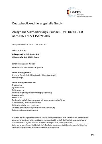 Anlage zur Akkreditierungsurkunde D-ML-18034 ... - Wisplinghoff.de