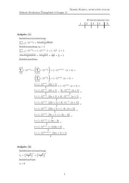 Diskrete Strukturen Übungsblatt 8 Gruppe 11 Marek ... - xivilization
