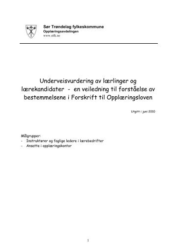 Underveisvurdering av lÃƒÂ¦rlinger og lÃƒÂ¦rekandidater - SÃƒÂ¸r-TrÃƒÂ¸ndelag ...