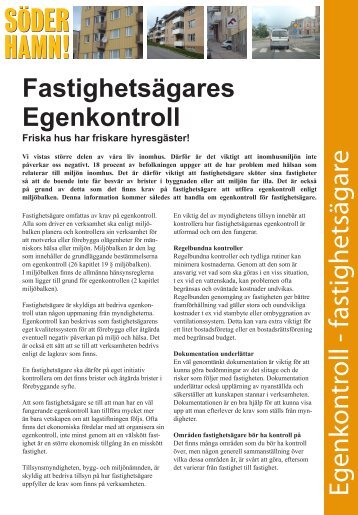 Egenkontroll - FastighetsÃ¤gare folder.pdf - SÃ¶derhamns kommun