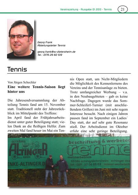 Vereinszeitung - SV Dietersheim