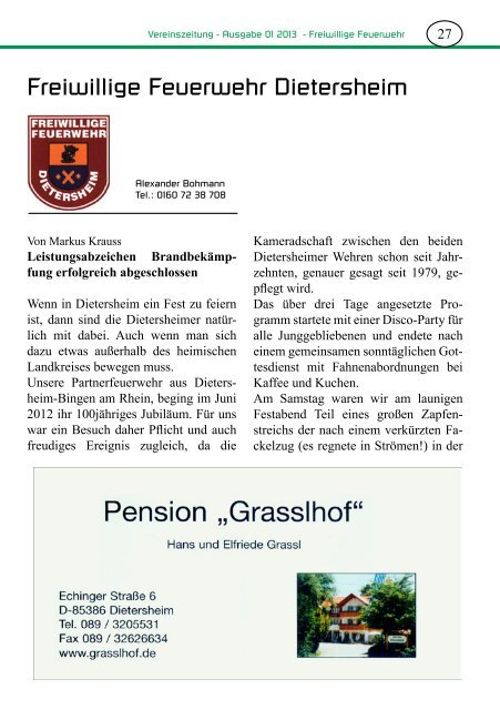 Vereinszeitung - SV Dietersheim