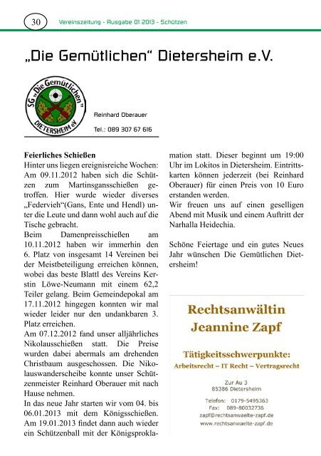 Vereinszeitung - SV Dietersheim
