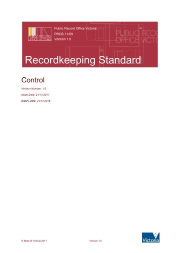 Recordkeeping Standard - Public Record Office Victoria