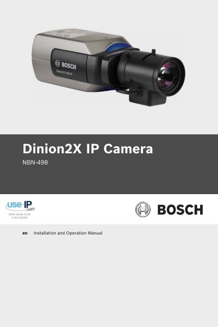 Bosch NBN-498-11P IP Camera Installation Guide - Use-IP