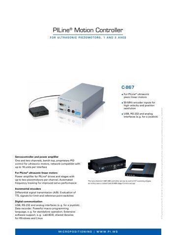 C-867 PILineÃ‚Â® Motion Controller (PDF)