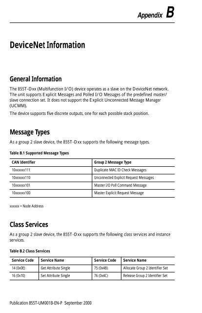 Overview of DeviceNet Stack Light