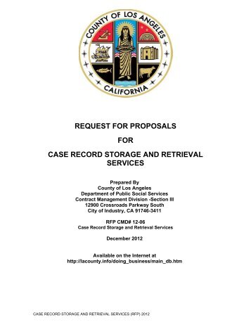Case Record Storage and Retrieval Services RFP (Part I)