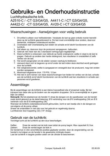 Gebruiks- en Onderhoudsinstructie - CompaC