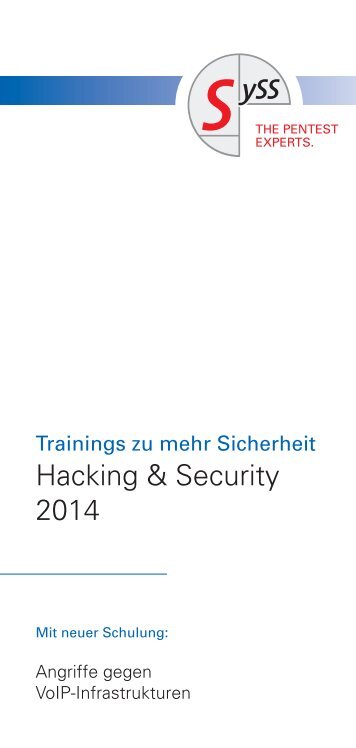 Hacking & Security 2014 - SySS GmbH